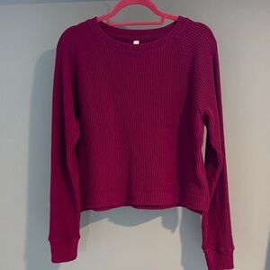 Zella Ribbed Magenta Long Sleeve Top size small